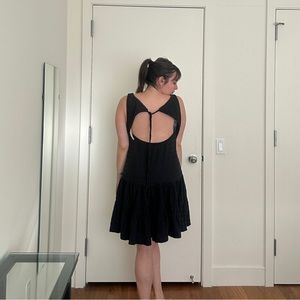 Anthro Black Drop Waist dress with open back - NWT